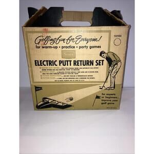 Vintage 1967 Sears Electric Putt Return Tested Works Original Box NEW NEVER USE